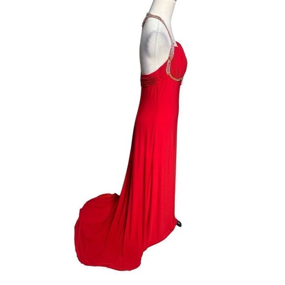 Alyce Designs Sexy Rhinestoned Long Formal Gown with Train Red Size 10 - Picture 3 of 7
